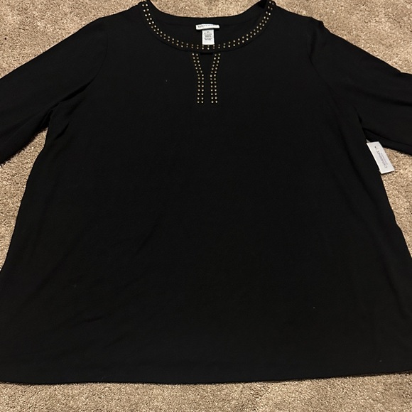 Catherines Tops - Chico's Black Blouse with Gold Studs